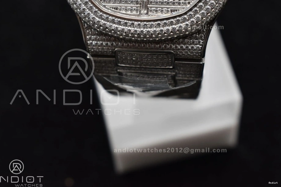 TWF Diamonds Nautilus A324 5711 Bracelet Bezel Full Diamonds SS on & Dial 1116